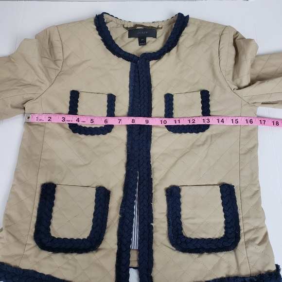 J Crew Quilted Tan & Navy Size 00 Jacket Water Resistant0 - Picture 7 of 7